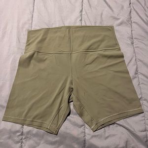 Sage green lululemon biker shorts